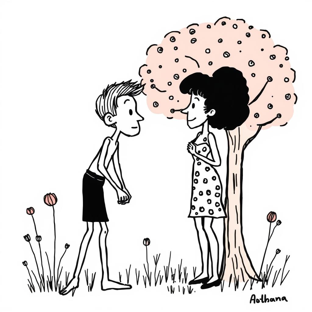 adam and eve like Jason Polan's sketches