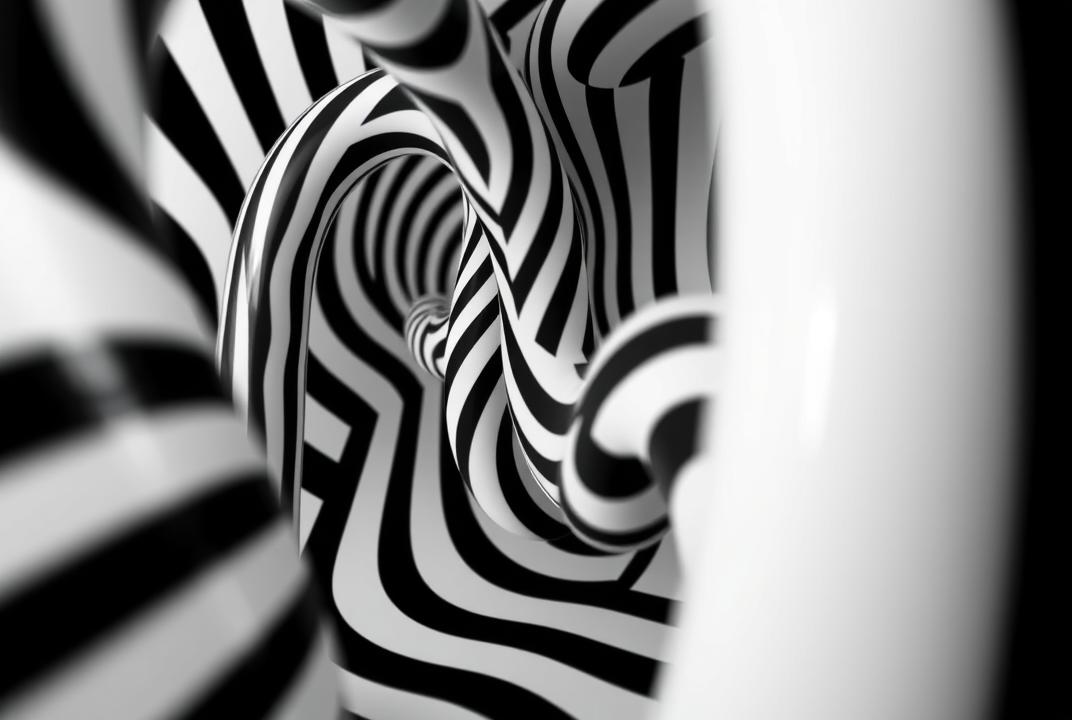 . Op Art Pipes: Design an optical illusion with an op-art style, focusing on the intricate pipes. ;