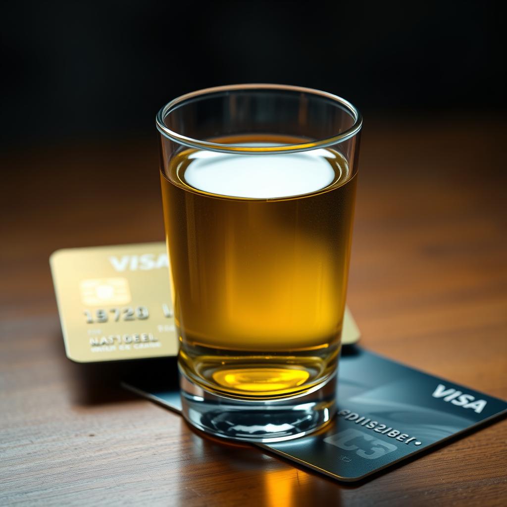 A png image of a maginifing glass looking over a credit card
