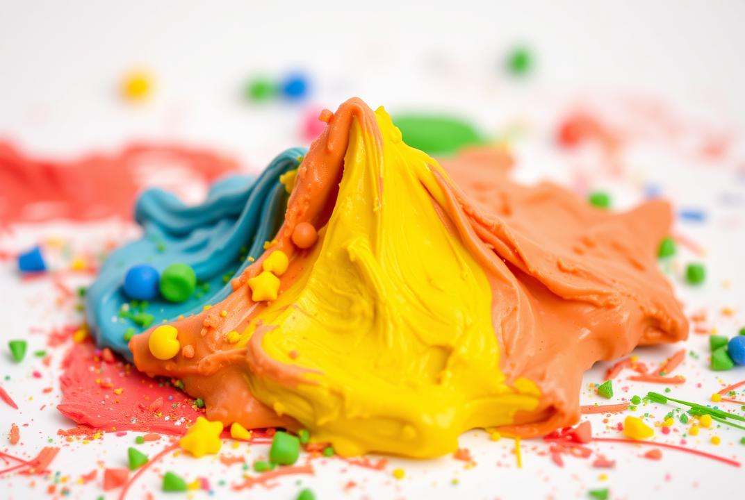  - A colorful, malleable clay-like substance used for sculpting and creative play. ;