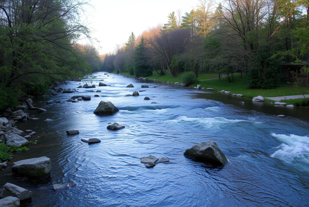  - This light, breezy river flows with a gentle ease. It whispers sweet nothings to passersby, creating a calm and peaceful atmosphere. ;