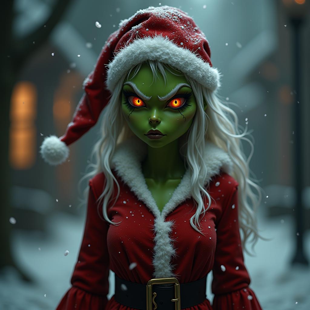 female alt dark fantasy christmas evil grinch