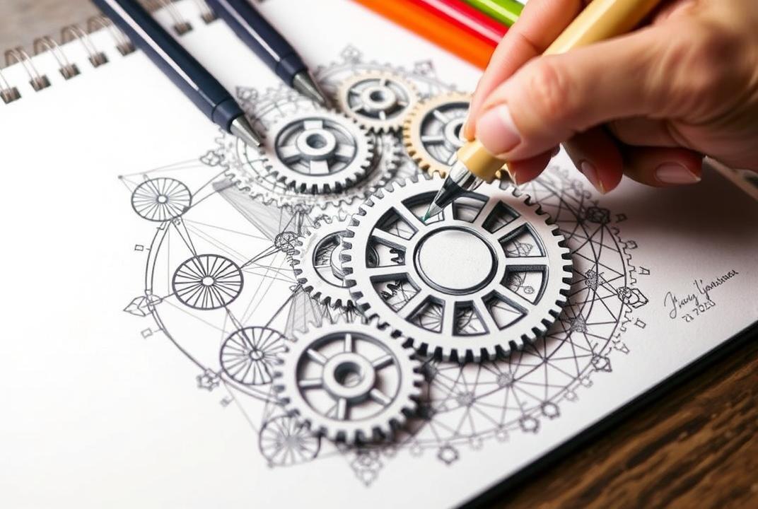  - A drawing tool that uses gears and colored pens to create intricate geometric patterns. ;