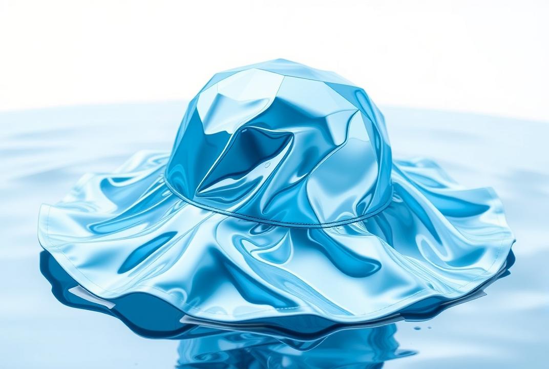 . Hydrowave: A fluid, waterproof hat with a shimmering, liquid-like surface that seems to ripple and flow like water.;