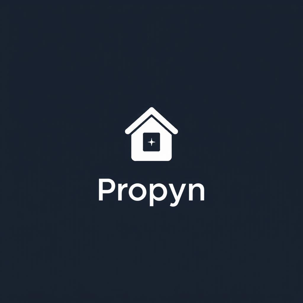 A logo for a sharehouse website called propyn. With brand color is #26d7ff and font inter. It needs to be modern, simple and sleek. The logo should have an icon followed by the text Propyn. Think like airbnb. The icon should be very simple. Do not use more than 2 colors.