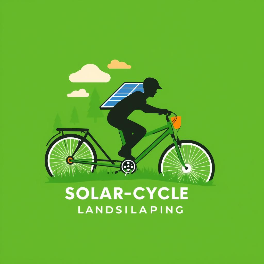 I am developing a small neighborhood landscaping company in which the workers utilize electric bikes along with trailers that house the machines needed to landscape. the trailer will be outfitted with solar panels to charge the machines on a continuous basis. hence the name "Solar - Cycle". it will be an ecofriendly option for neighborhoods maintain their lawns without emitting Co2 into the environment.
name of company: Solar Cycle Landscaping
the Logo can encompass several related elements including:
- bicycle
- trailer
- solar panels
- sun
- grass
main elements would be the solar(panels and/or sun) and the cycle(bicycle) and the landscaping(grass)