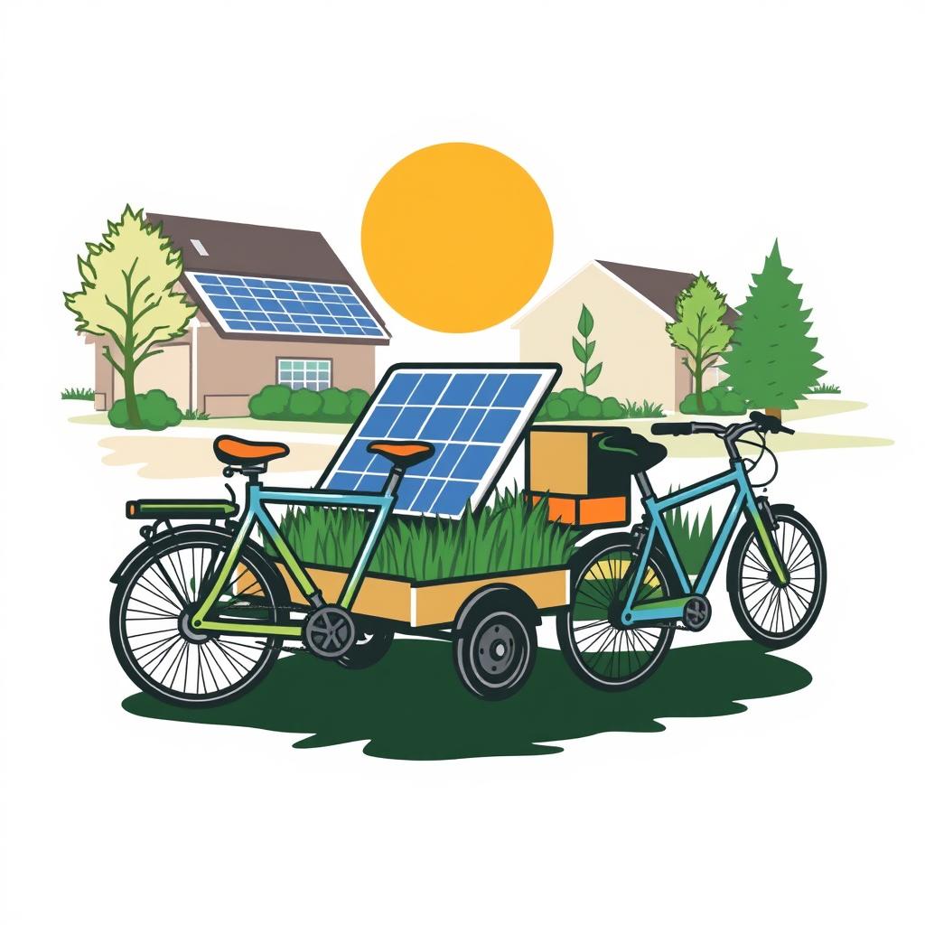 I am developing a small neighborhood landscaping company in which the workers utilize electric bikes along with trailers that house the machines needed to landscape. the trailer will be outfitted with solar panels to charge the machines on a continuous basis. hence the name "Solar - Cycle". it will be an ecofriendly option for neighborhoods maintain their lawns without emitting Co2 into the environment.
name of company: Solar Cycle Landscaping
the Logo can encompass several related elements including:
- bicycle
- trailer
- solar panels
- sun
- grass
main elements would be the solar(panels and/or sun) and the cycle(bicycle) and the landscaping(grass)