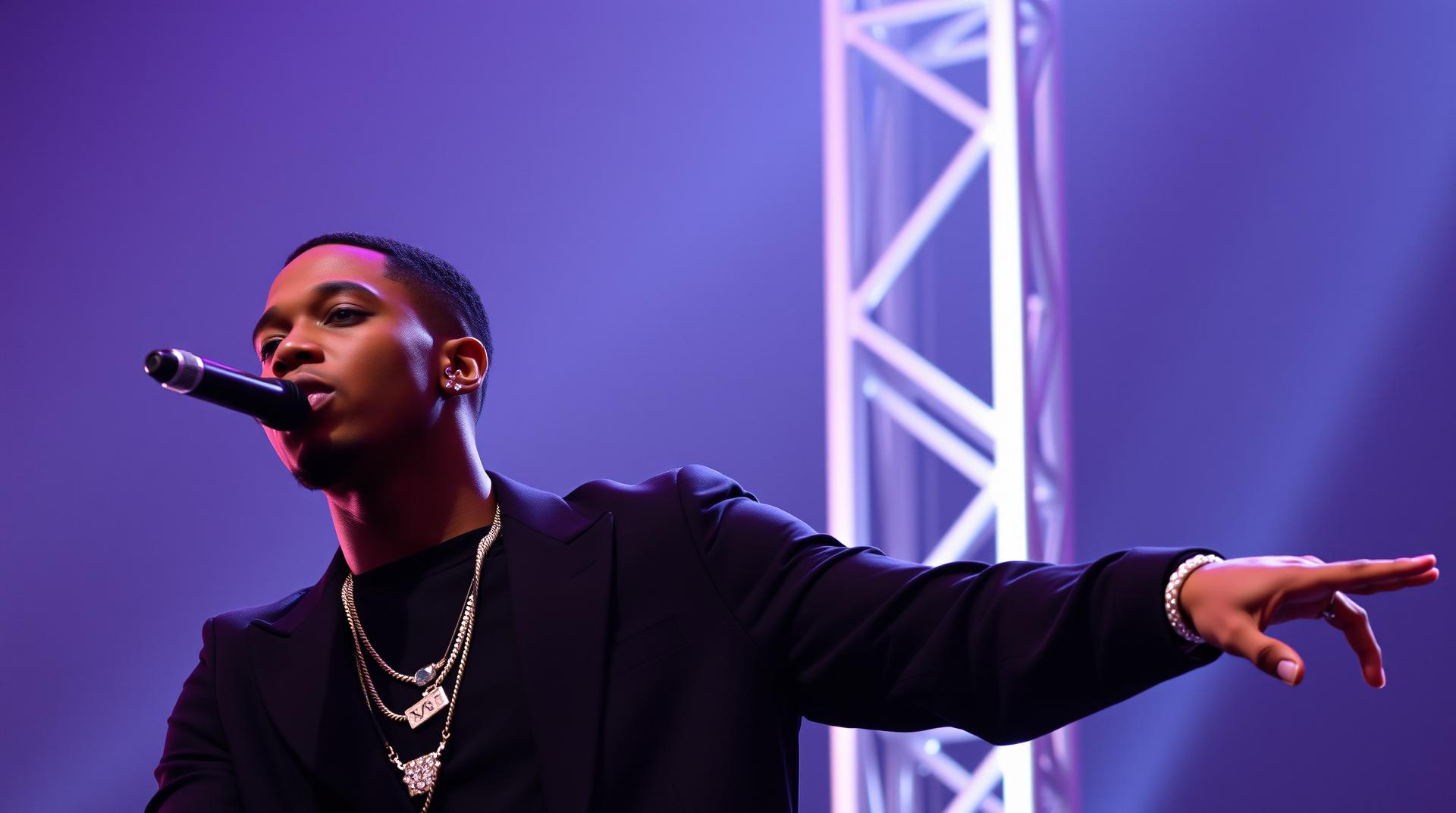 image of a 21 year old black man as an R&B superstar