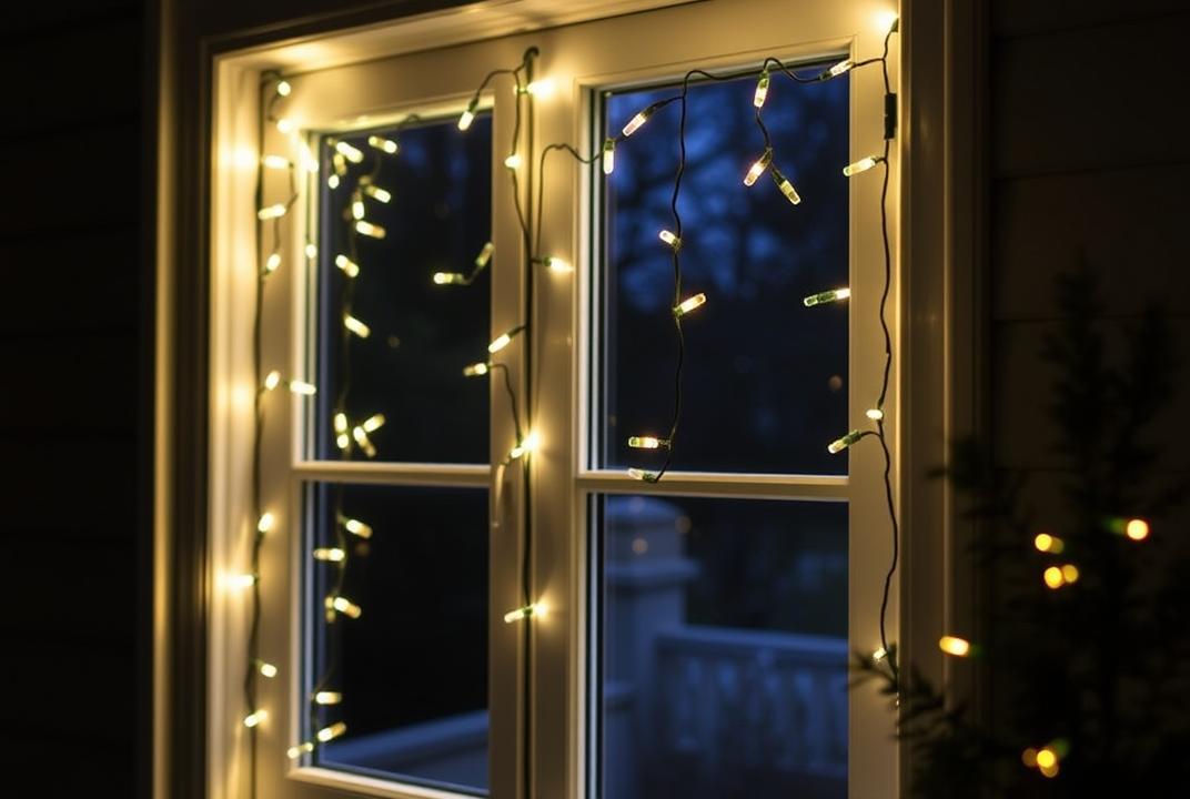  - Twinkling fairy lights hanging along the window frame, with programmable flashing patterns. ;