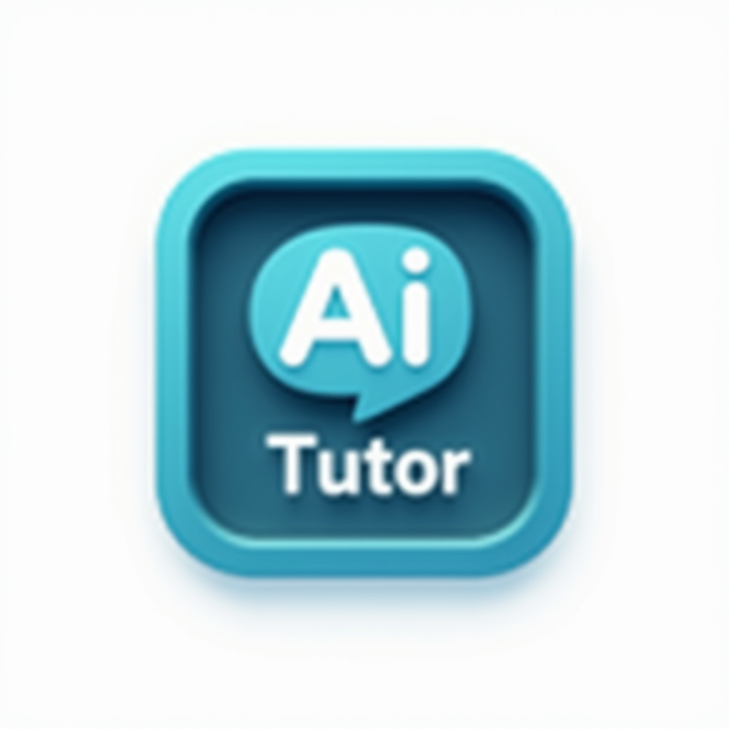 Design a 4K resolution logo for an educational platform named "AI Tutor". The logo should feature a prominent rounded square in the center of the image. The square should have a gradient frame transitioning from deep teal at the inner edges to a lighter aqua along the outer edges, creating a subtle 3D effect. The inside of the square should be filled with a deep, dark blue color.

Inside the square, there should be a bold speech bubble icon with a gradient fill ranging from light sky blue at the top to darker teal at the bottom. Within this speech bubble, place the letters "AI" in a large, bold, white sans-serif font. Beneath the speech bubble, display the word "Tutor" in a clean, sans-serif font, using a light blue color that complements the speech bubble's gradient.

The square should dominate the central portion of the design, with the rest of the background being a plain, pure white color. The overall design should be modern, minimalist, and convey a sense of technology and education. Ensure the image is crisp and highly detailed, taking advantage of 4K resolution for maximum clarity and visual appeal.