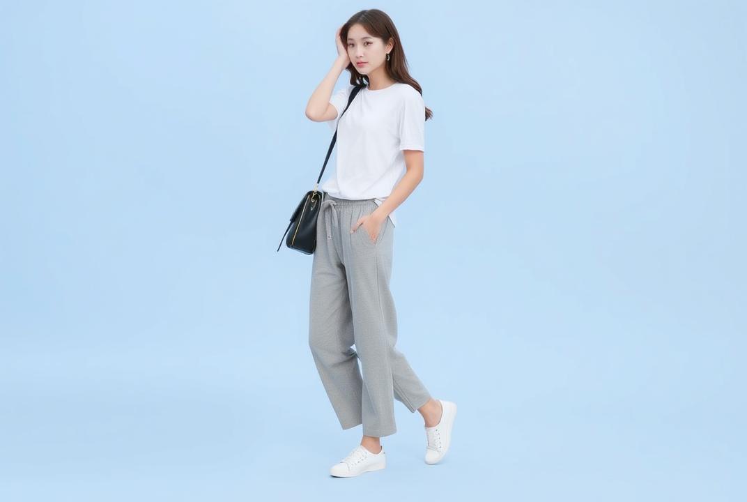 . Pants: Soft, elastic-waist pants.;