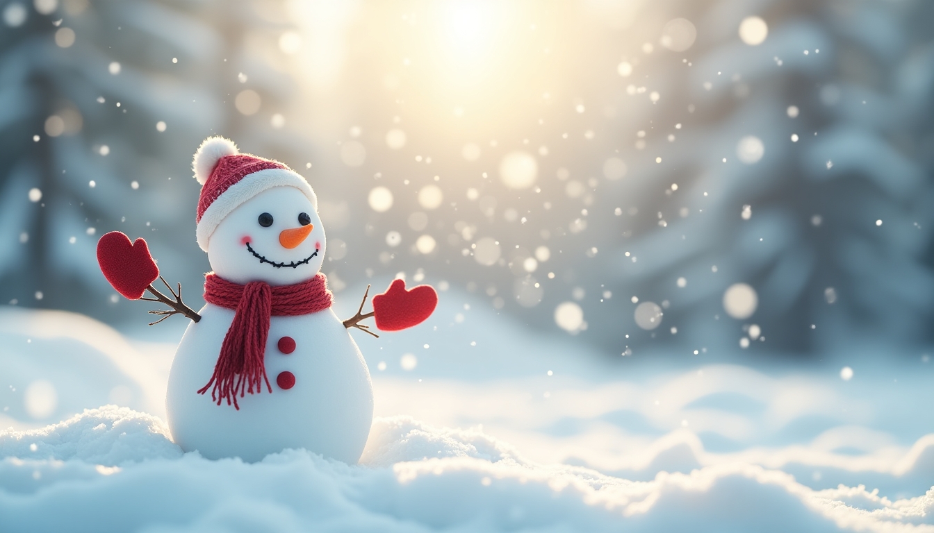 Snowman Rising Craft a whimsical and heartwarming stock image focusing on a... - Flux ...
