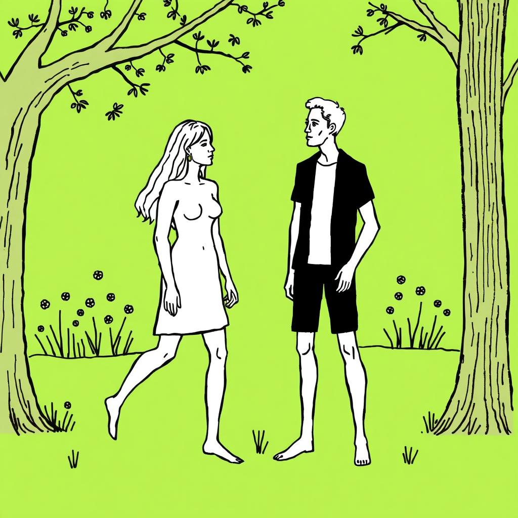 adam and eve like Jason Polan's sketches