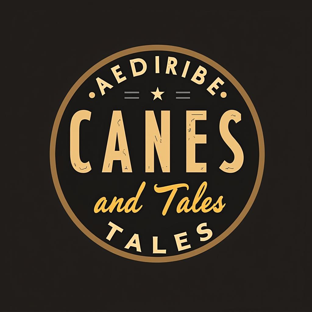 Design a modern logo for a bar inspired by the 1930s Jazz Age in America. The bar is called Canes and Tales